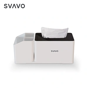 Wholesale Customized Modern Elegant Square Shape Desktop Organizer Plastic Storage Tissue Boxes