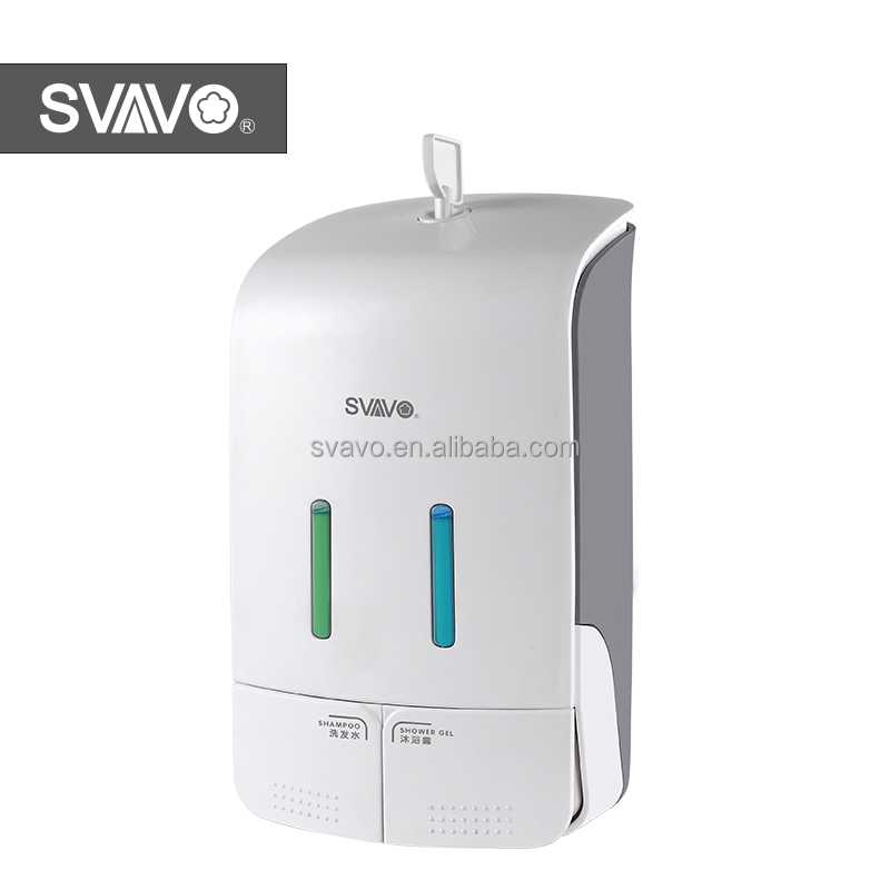 SVAVO  1100 ml Surface Mounted Dual Soap and Hand Sanitizer Dispenser