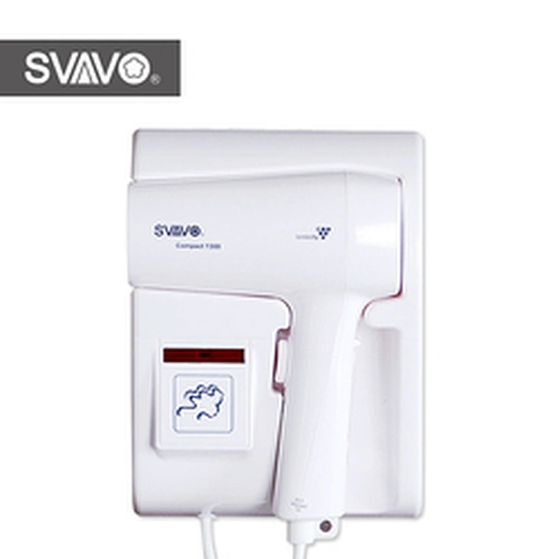 1300W ABS plastic low noise wall mounted hair dryer for hotel bathroom