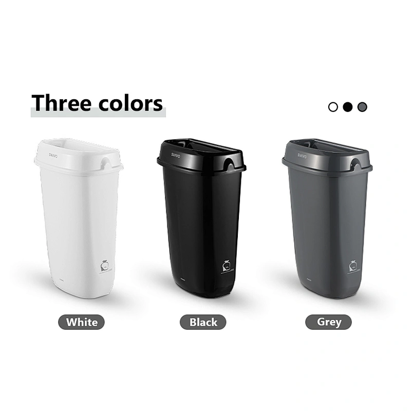 SVAVO Lovely Round Shape Wall-hanging Trash Can for Kitchen Cabinet and Bathroom Small Garbage Can