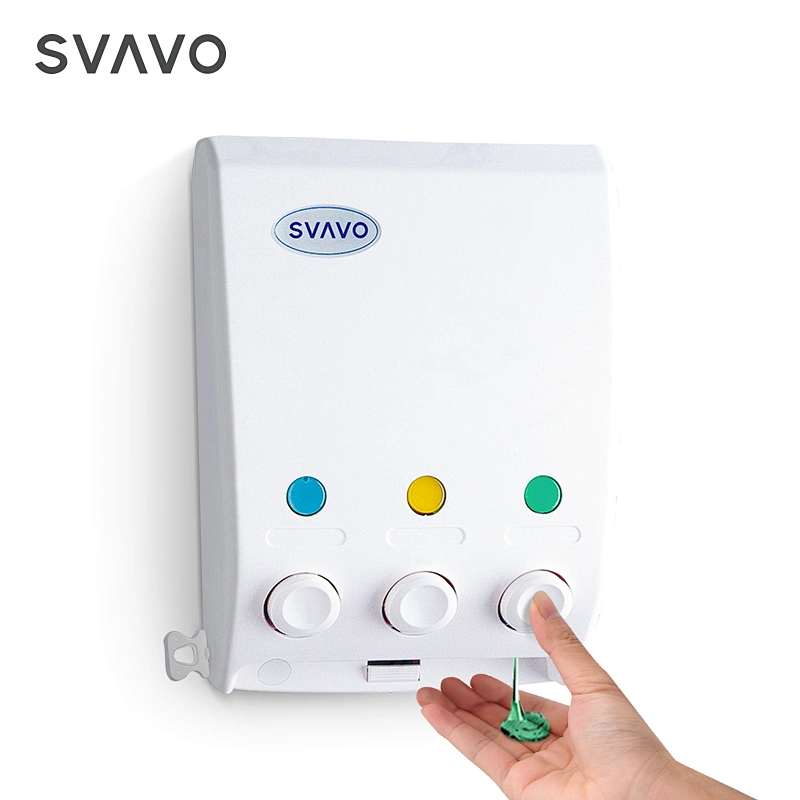 Hot sell SVAVO waterproof wall mount White modern design shower soap dispenser