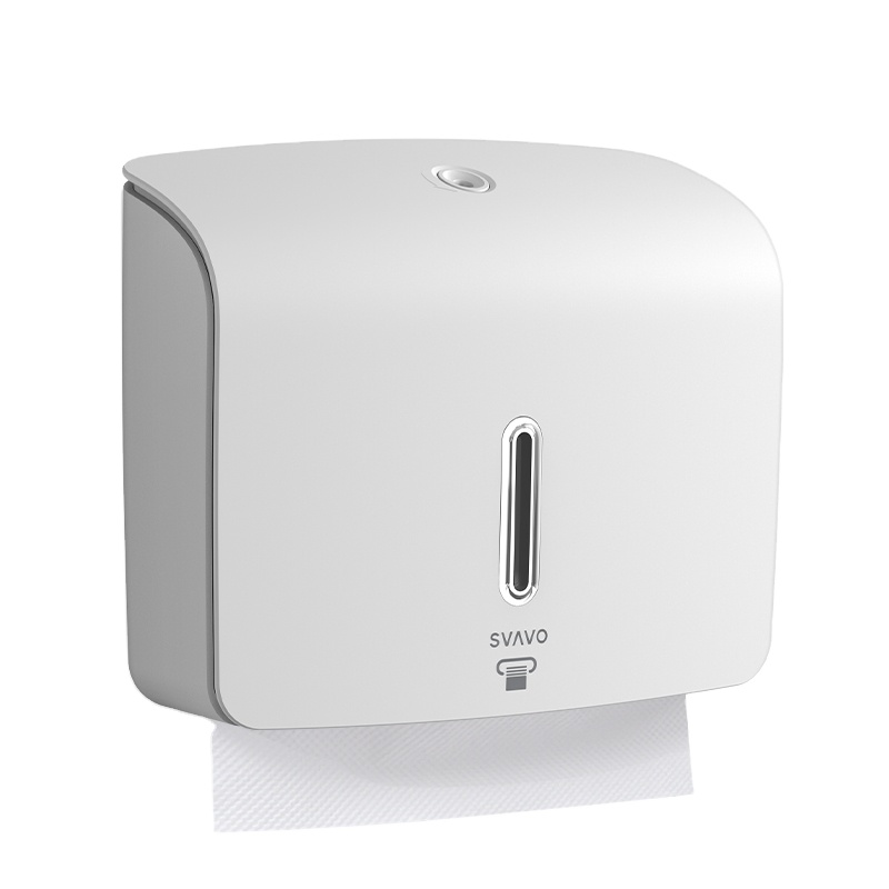 Wall-Mounted Commercial Paper Towel Dispenser White  Bathroom Hand Towel Dispenser with Lock Design Large Capacity C-fold