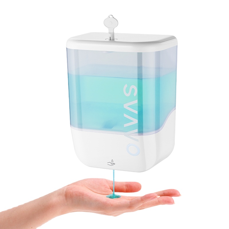 SVAVO Plastic ABS White Chrome Black Refillable 1000ml wholesale wall mounted automatic soap dispenser with visible bottle