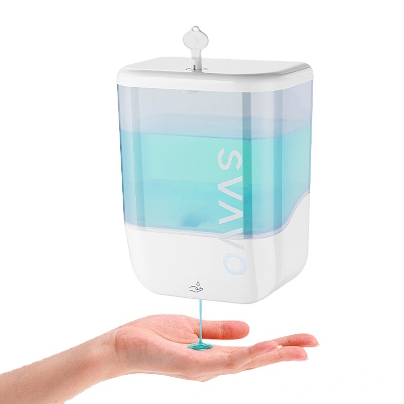 SVAVO Plastic ABS White Chrome Black Refillable 1000ml wholesale wall mounted automatic soap dispenser with visible bottle