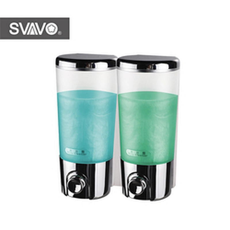Wholesale Hotel Plastic Wall Mounted Double Manual Hand Soap Dispenser for Liquid Soap
