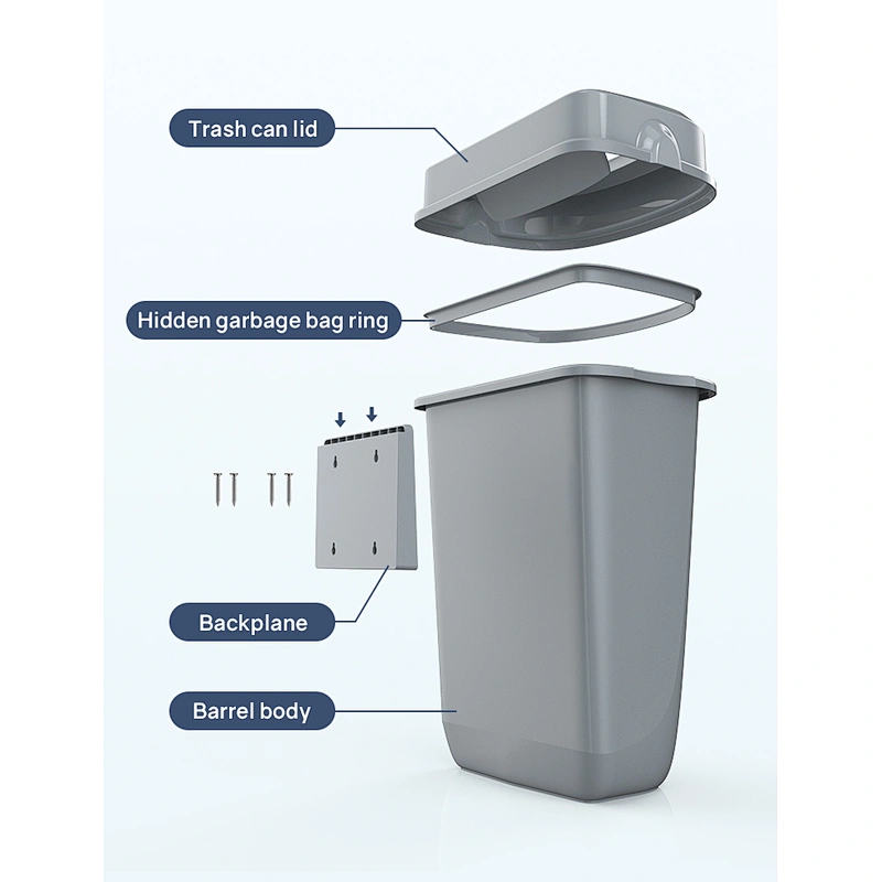 large Trash Can garbage bin outdoor hand free 32L trash cans waste touchless sensor trash bin