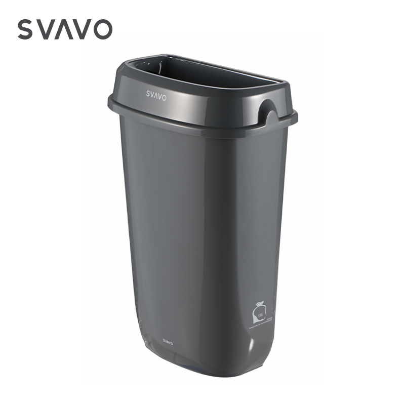 SVAVO Simple Slim LID Design Bathroom PP Plastic Bin Plastic Trash Can