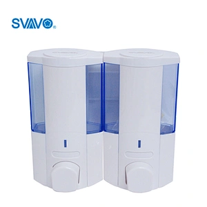 Hotel Bathroom use Wall Mount Double Bottles Manual liquid Soap Dispenser
