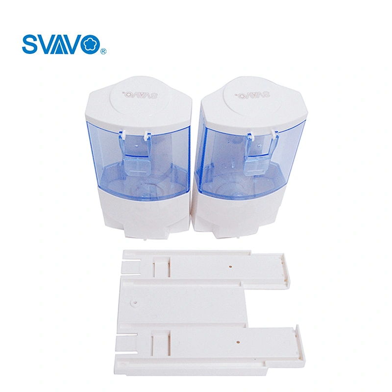 Hotel Bathroom use Wall Mount Double Bottles Manual liquid Soap Dispenser