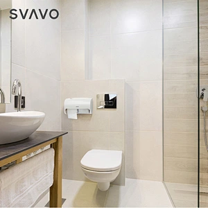 SVAVO New Arrived Wall Mounted Plastic Twin Double Roll Toilet Paper Dispenser