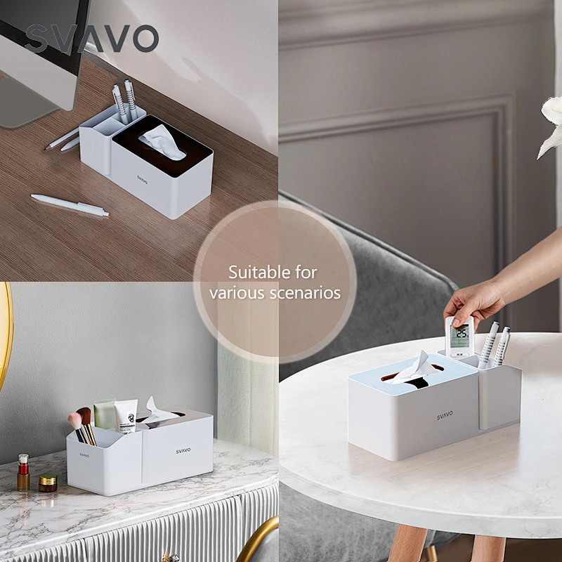 SVAVO Custom Printed Logo Supermarket Napkin Holder Creative Plastic Tissue Napkin storage Boxes