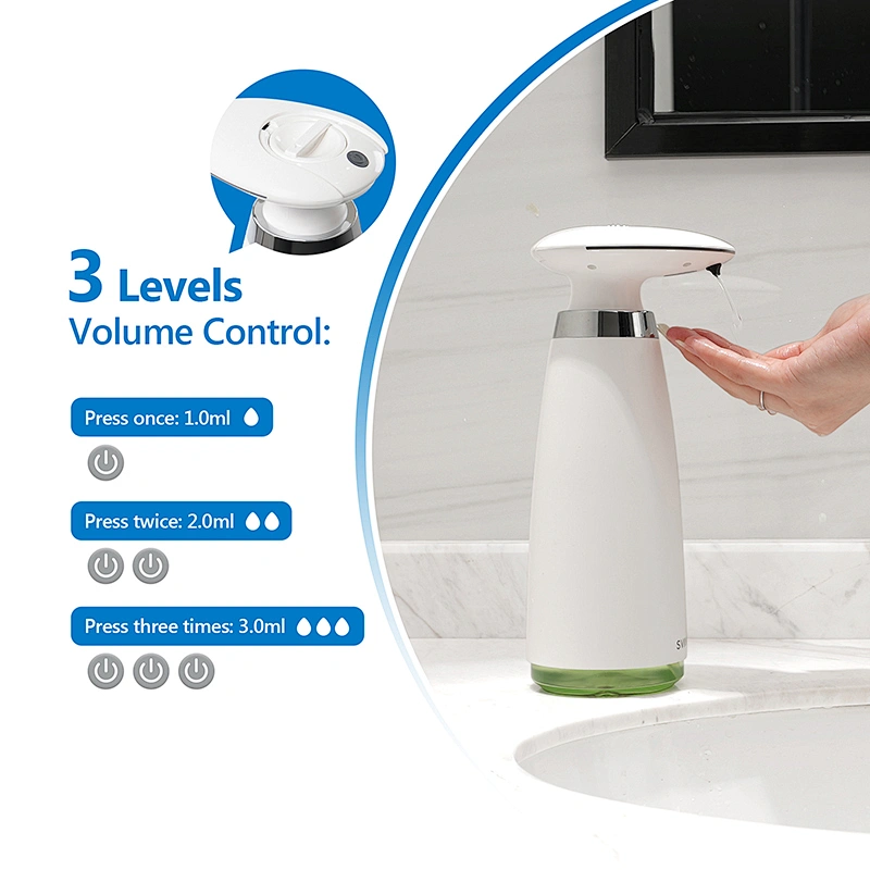 350ml Bathroom Kitchen desktop battery operated Touch-free Automatic liquid soap dispenser