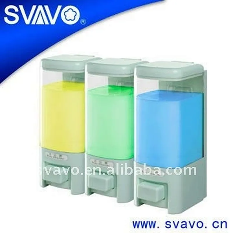 Wall-mounted Manual Soap Dispenser Plastic with Three Chamber V-8503