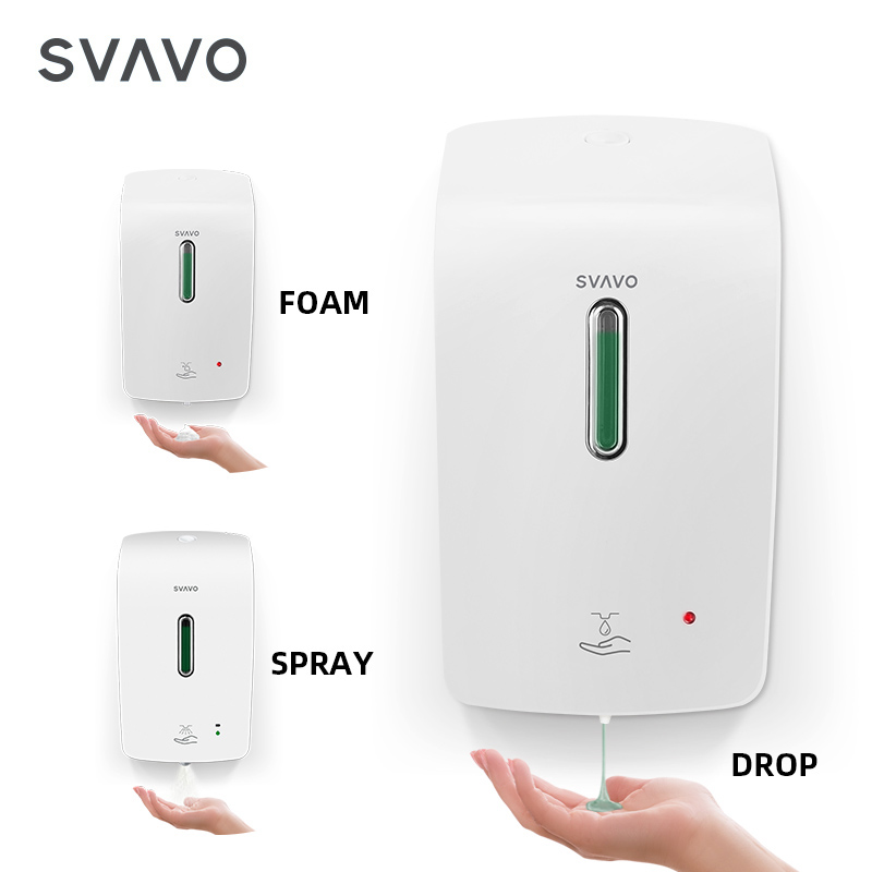 SVAVO  Patent Auto Bathroom Touchless Wall mounted Alcohol Spray Liquid Foam Gel Sanitizer pump Automatic Soap dispenser
