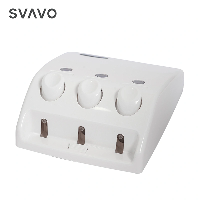 SVAVO Bathroom Wall Mounted Triple Soap Pump Hotel Manual Liquid Gel Shower Shampoo Dispenser