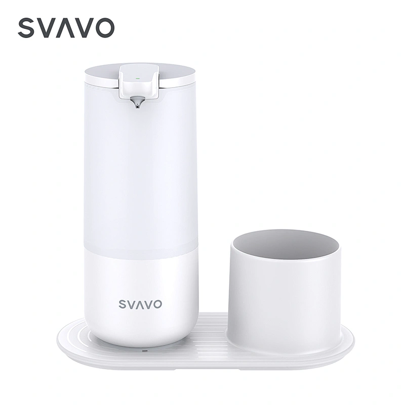 Hot selling White Black waterproof IPX6 modern design automatic liquid soap dispenser with sponge holder