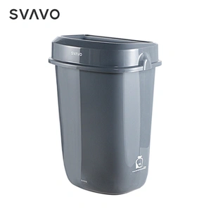 32 Liter Garbage Bin Trolley with Wheels Factory Price Black White Grey Cover OEM LOGO Style Time Hanging waste bin