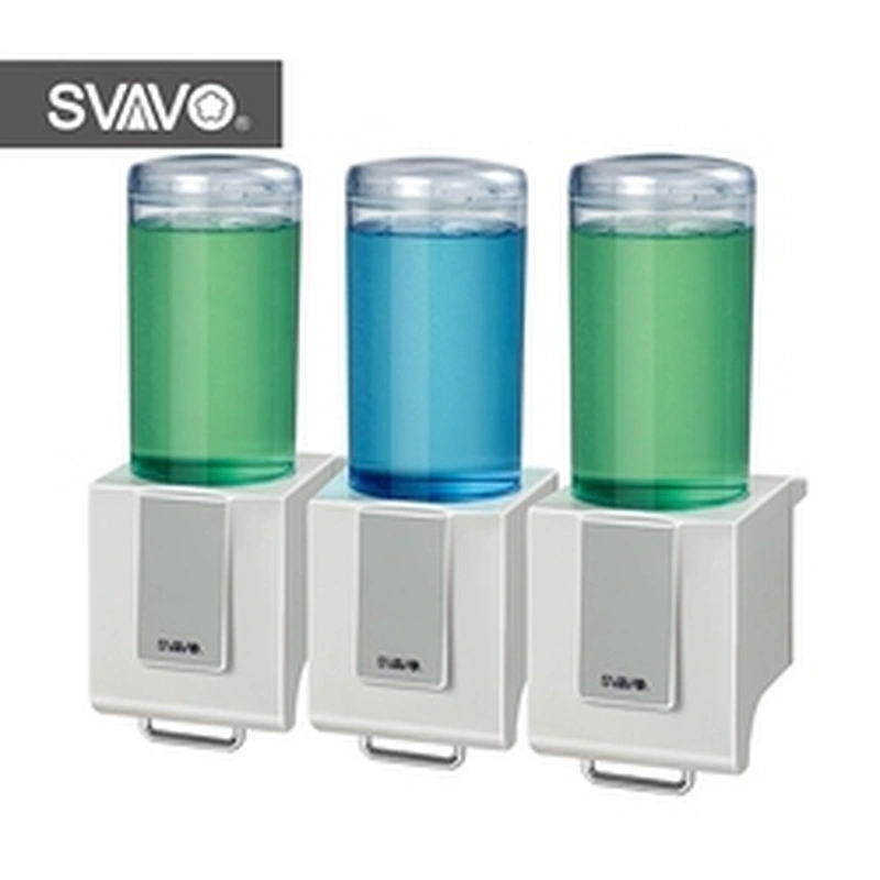 Hotel room 3 in 1 Refillable Wall Mounted 500ml Manual shower shampoo Hand liquid Soap Dispenser
