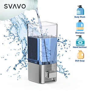 New Household Bathroom Wall Mounted Chrome Manual Liquid Soap Dispenser