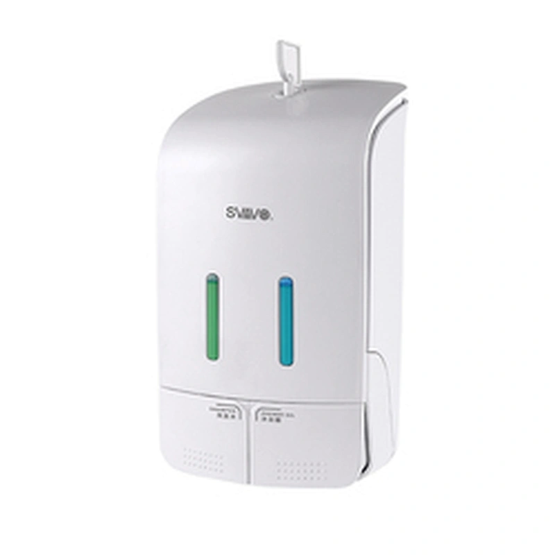 Luxury anti-skid hand press button double manual soap dispenser for shampoo and shower gel