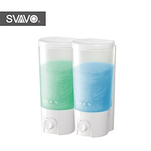 Wholesale Hotel Plastic Wall Mounted Double Manual Hand Soap Dispenser for Liquid Soap