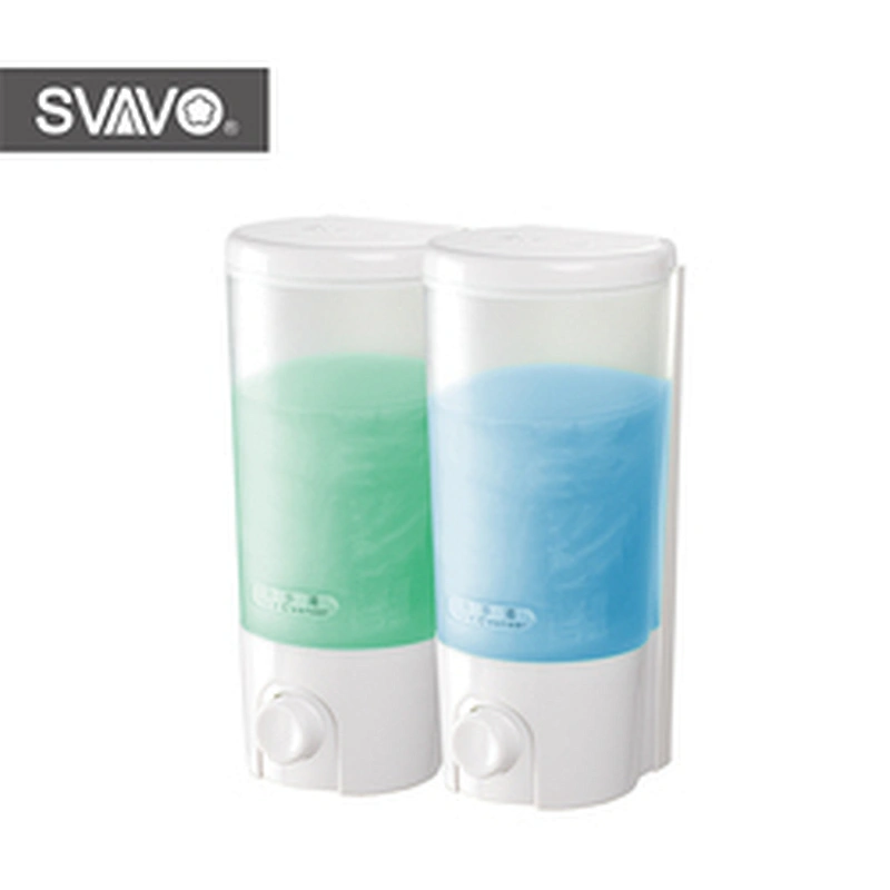 Wholesale Hotel Plastic Wall Mounted Double Manual Hand Soap Dispenser for Liquid Soap