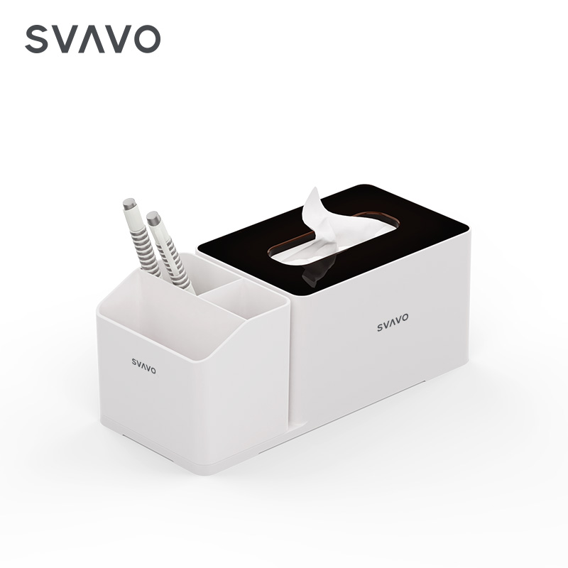 SVAVO Newly Design Custom Hotel Rectangle Plastic Tissue Box Holders with Storage Box