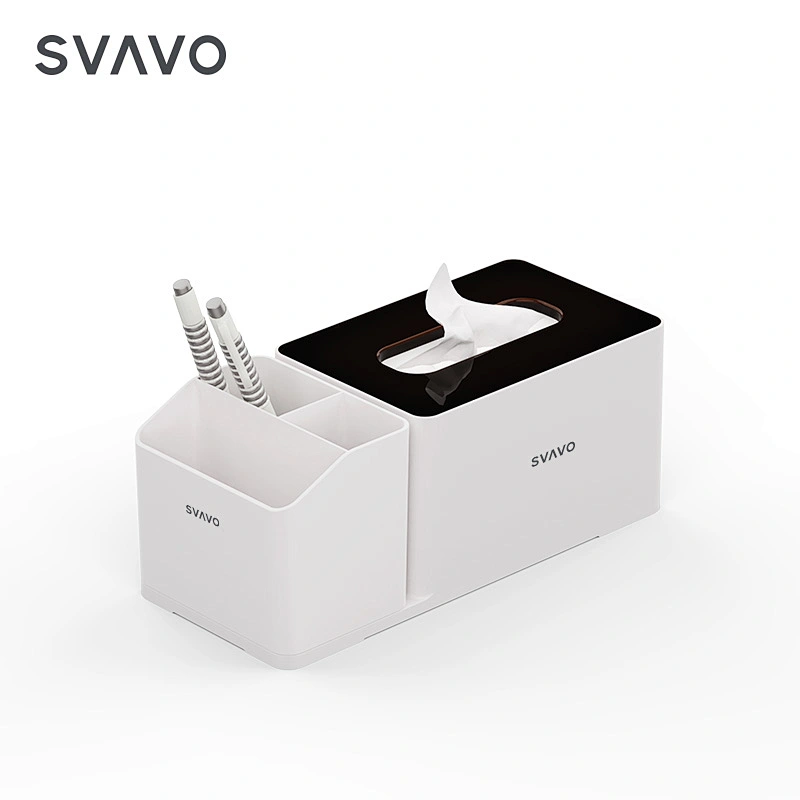 SVAVO Newly Design Custom Hotel Rectangle Plastic Tissue Box Holders with Storage Box
