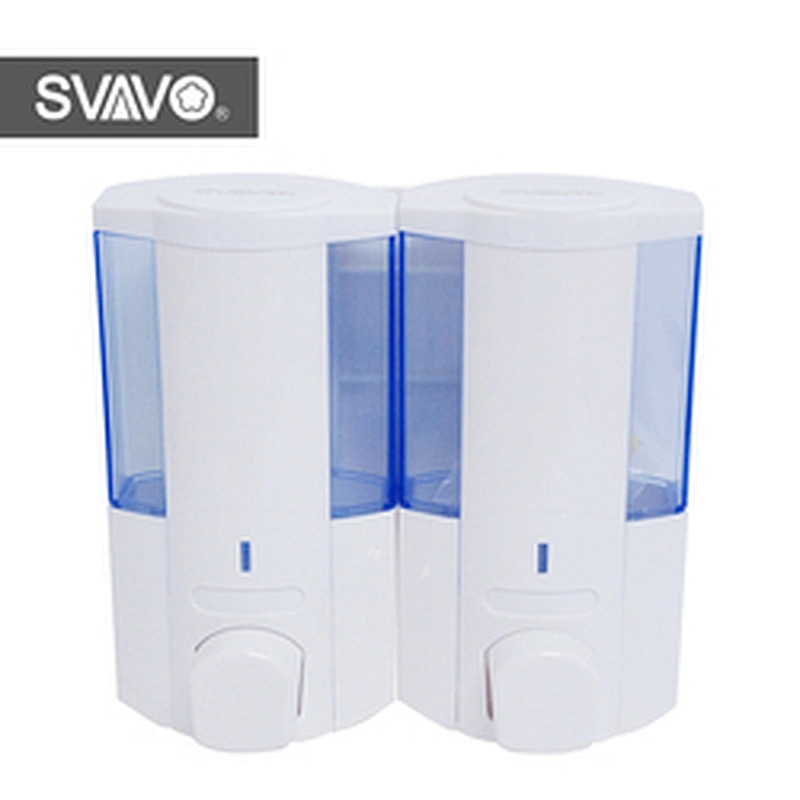 Hotel Bathroom use Wall Mount Double Bottles Manual liquid Soap Dispenser