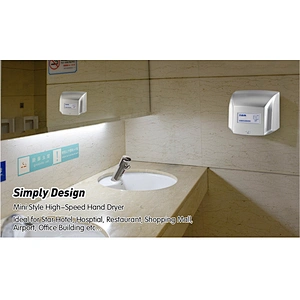 High speed hotel bathroom plastic abs electric infrared sensor automatic wall mounted hand dryer