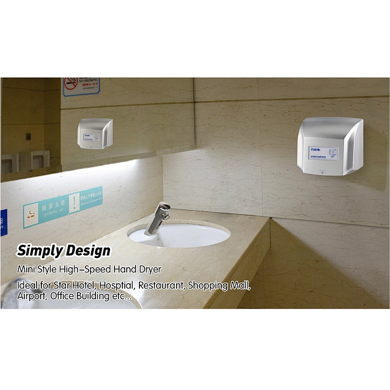 High speed hotel bathroom plastic abs electric infrared sensor automatic wall mounted hand dryer
