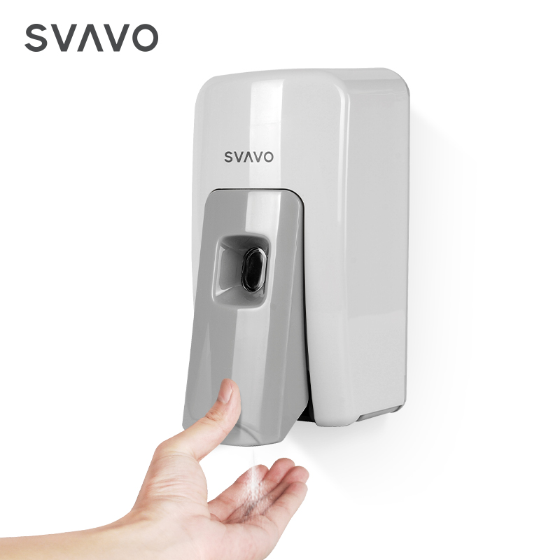 SVAVO Plastic Wall Mounted Soap Dispenser 600ml Spray Hand Manual Soap Dispenser