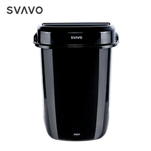 32L Household hotel kitchen fire retardant plastic recycling garbage container black trash can cabinet