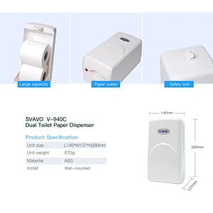 Plastic ABS twin rolls toilet paper dispenser two same rolls toilet paper dispensers V-940C