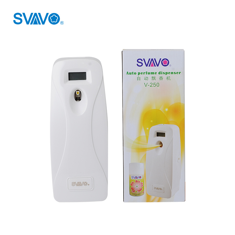 Bathroom automatic LCD metered aerosol dispenser for 300ml air freshener