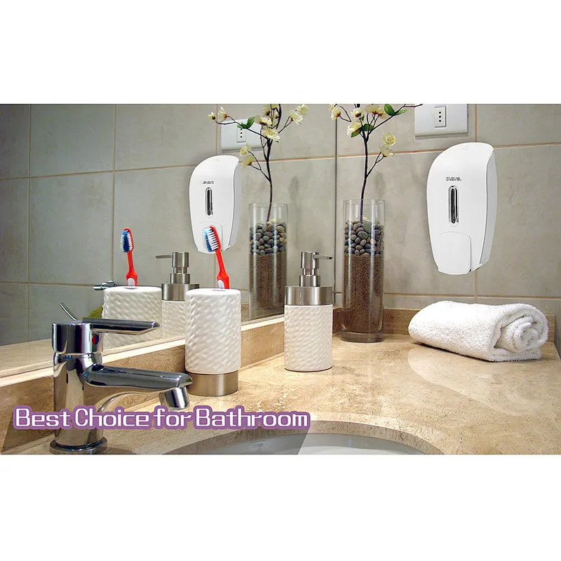 SVAVO High quality plastic hotel toilet hand liquid foaming manual Soap Dispenser Bottle Set for Bathroom-PL-151051