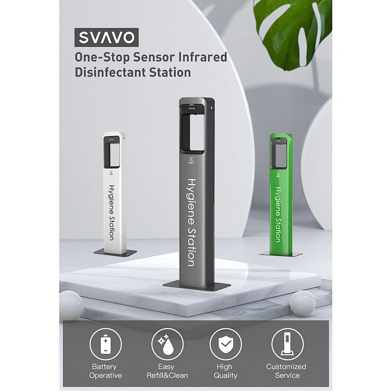 Automatic Floor Standing Hand Sanitizer Dispenser Stand Touch Free Standing Sanitizing Station PRO-AS30