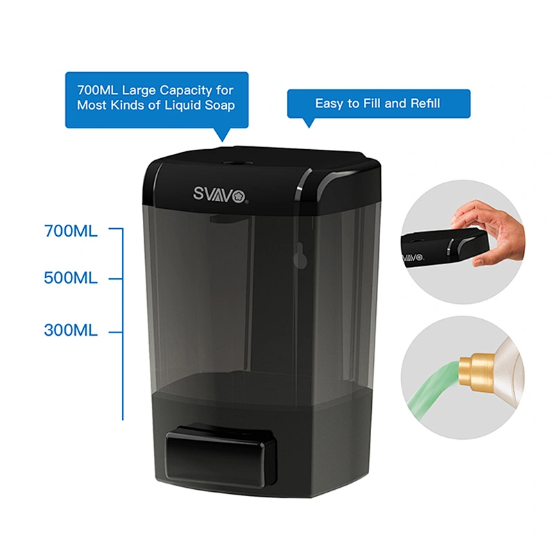 Best selling 700ml plastic ABS hotel use good quality SVAVO liquid manual soap dispenser