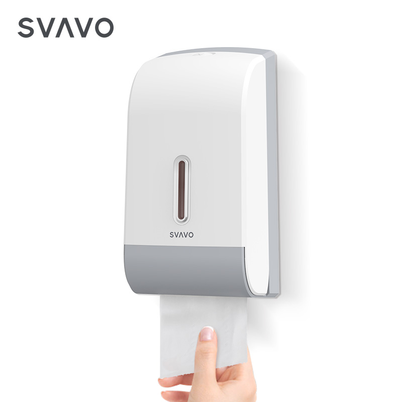 Manual auto cut wall mounted toilet plastic hygienic towel wrapping tissue hand jumbo double roll paper Dispenser