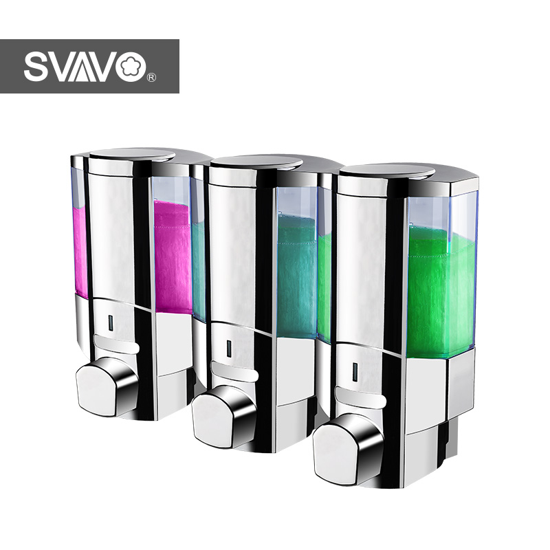 Chrome Design Wall mounted triple soap dispenser holder for toilet V-6303