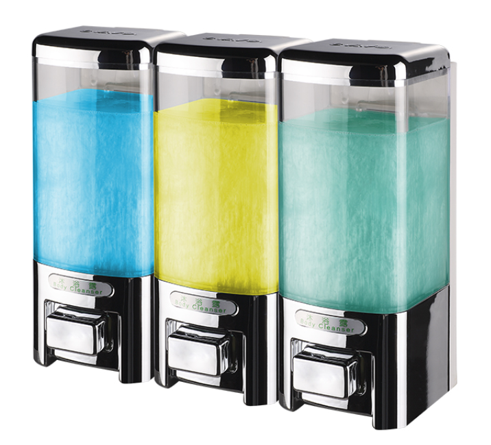 Wall-mounted Manual Soap Dispenser Plastic with Three Chamber V-8503