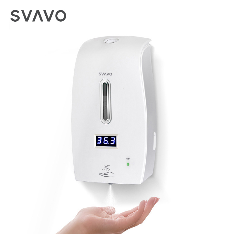Hospital 2 In 1 IR Sensor Touchless Soap Hand Sanitizer Alcohol Automatic Spray Dispenser with Thermometer