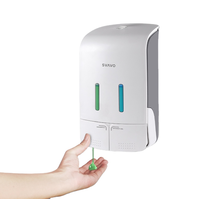 Plastic ABS wall mounted waterproof good quality commercial hotel bathroom shampoo and shower gel with Refill bottle dispenser