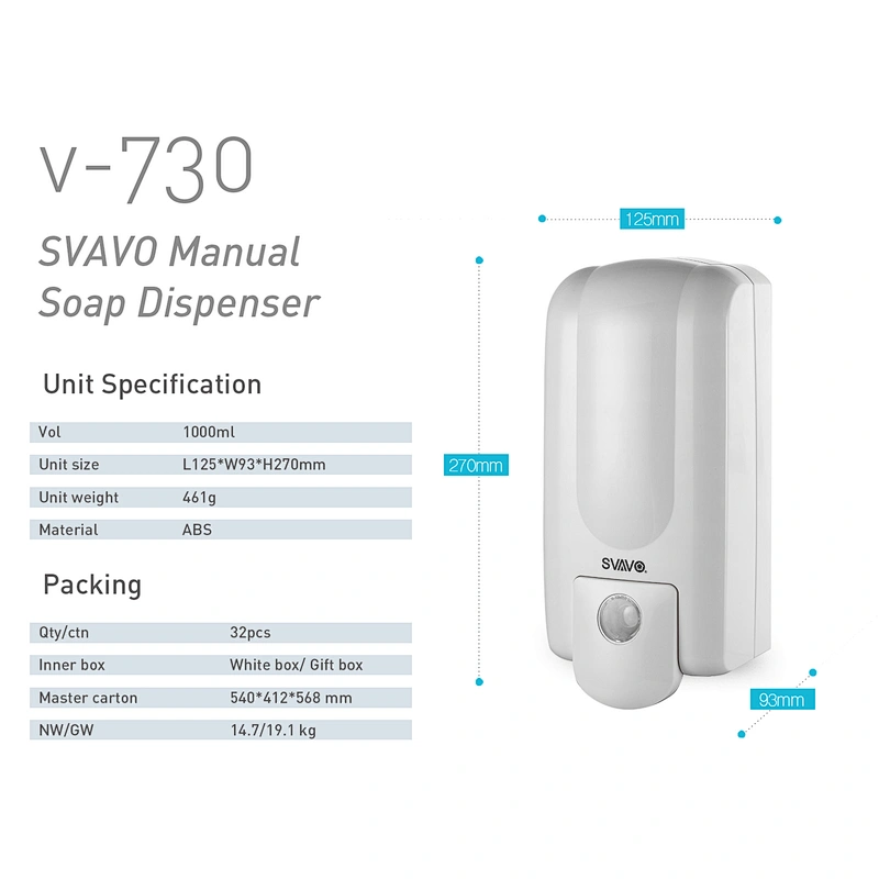 Fashionable Design 1000ml Plastic Manual Hand Sanitizer Soap Dispenser For Bathroom manual liquid soap dispenser