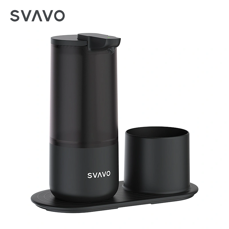 Hot selling White Black waterproof IPX6 modern design automatic liquid soap dispenser with sponge holder