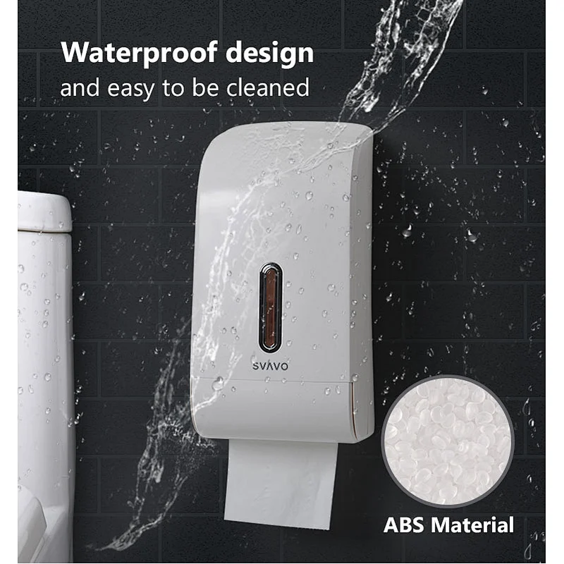 Roll Holder Multi-functional Plastic Wall Mounted Twin Roll Toilet Paper Dispenser