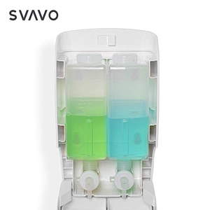 SVAVO Wall mounted Plastic ABS commercial Hotel toilet use manual liquid bottle shampoo and soap dispensers