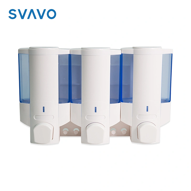 350ml three bottles wall hanging indoor manual shampoo and shower gel conditioner dispenser