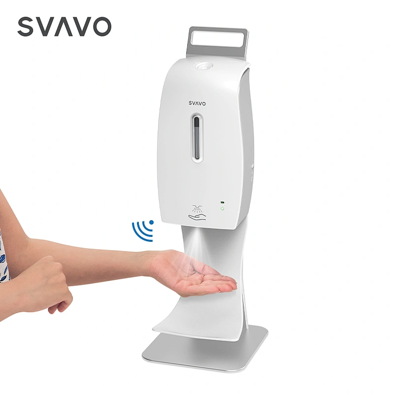 SVAVO Newest high quality Touch-free sanitizer dispenser automatic spraying with thermometer