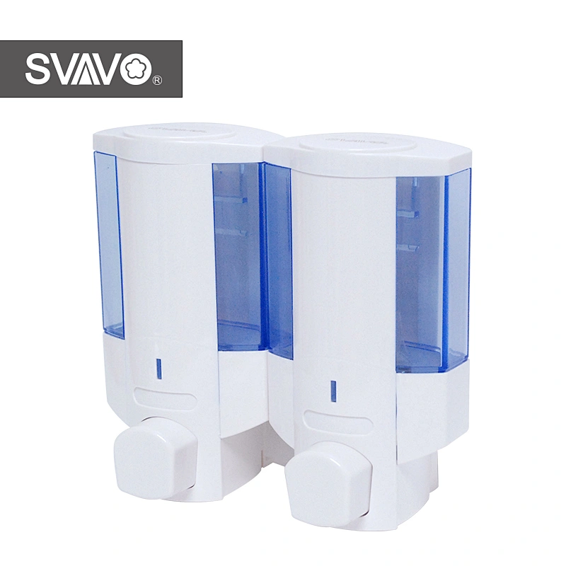 Hotel Wall Mounted Double Soap Dispenser 350ML*2 for Shampoo and Shower Gel